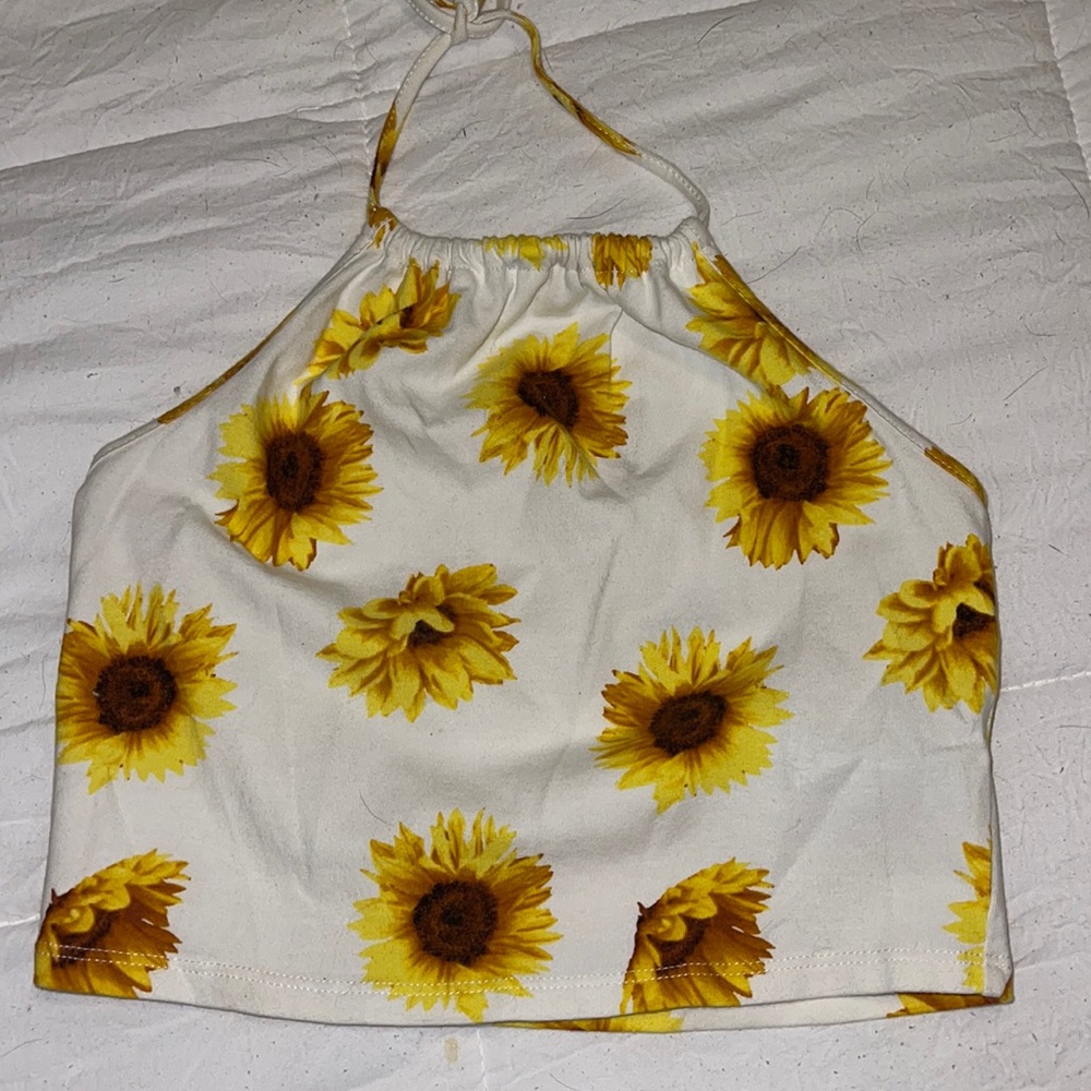 sunflower halter top crop